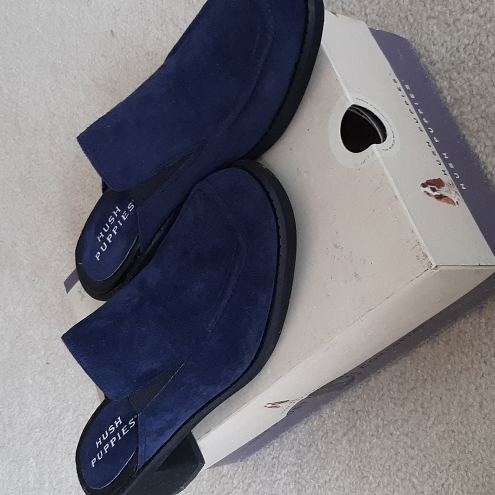 Hush Puppies Deep Blue Suede Mules 9M